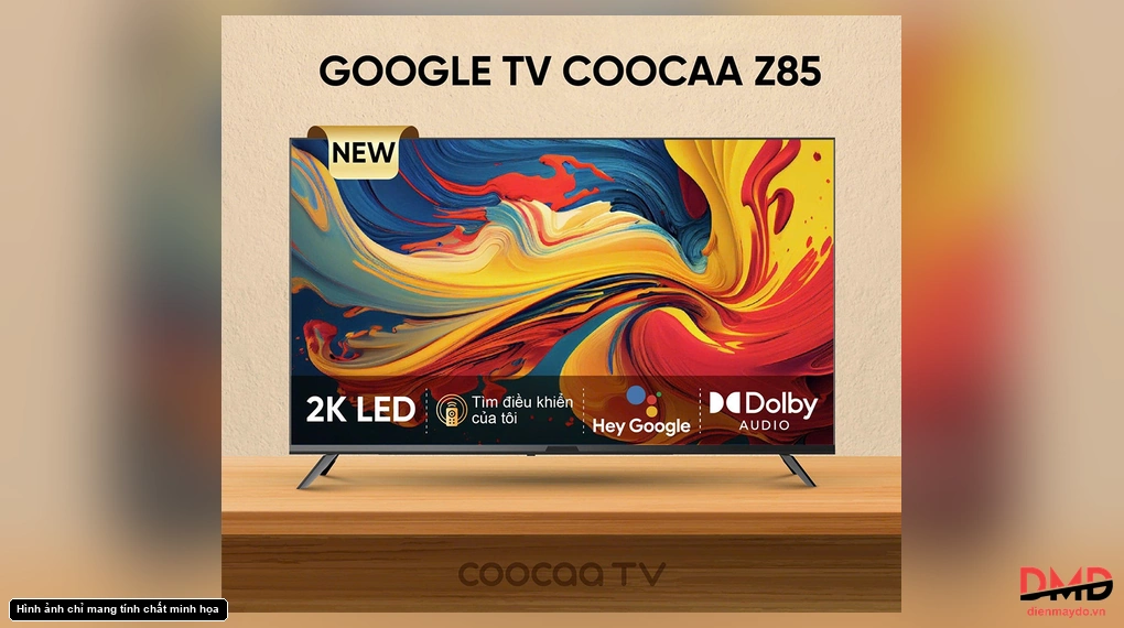 Google Tivi Coocaa Z85 với hình giới thiệu sản phẩm