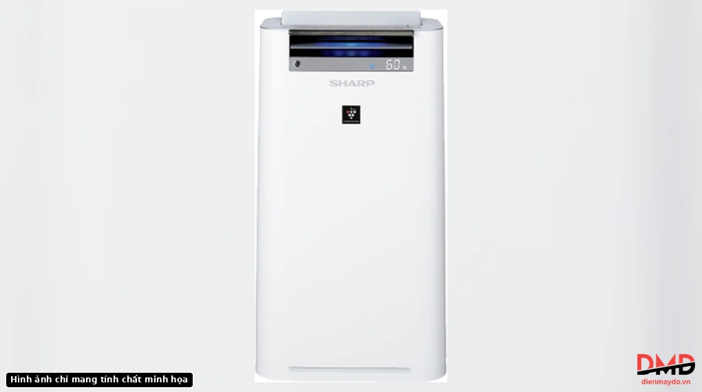 Máy lọc không khí tạo ẩm Sharp KC-G50EV-W nhìn toàn bộ thân máy