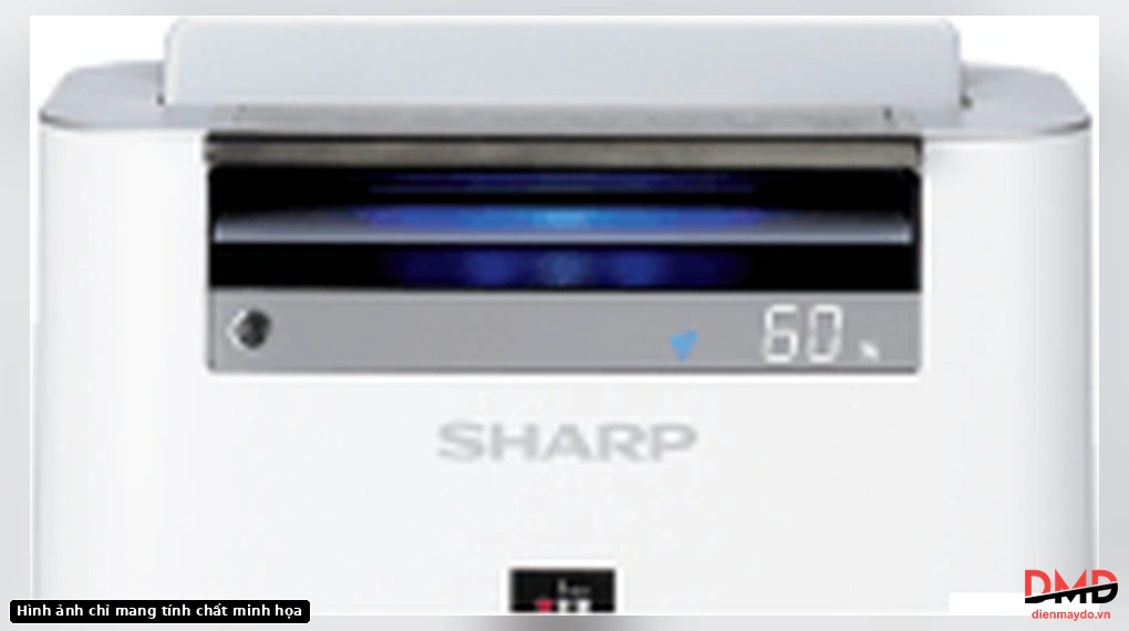 Cận cảnh bảng hiển thị của máy lọc không khí tạo ẩm Sharp KC-G50EV-W