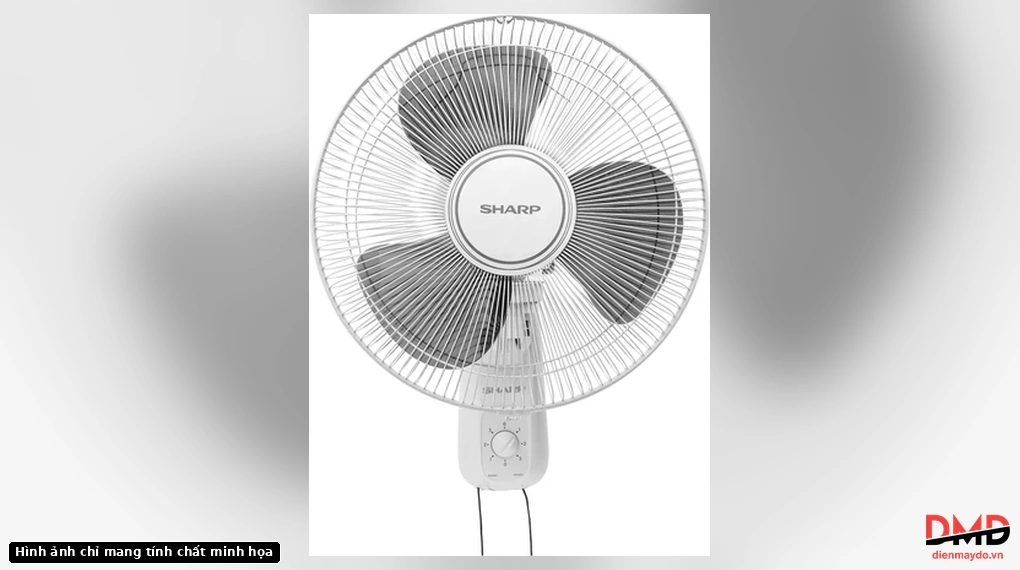 Quạt điện Sharp PJ-W40MV-LG nhìn chính diện khi treo tường