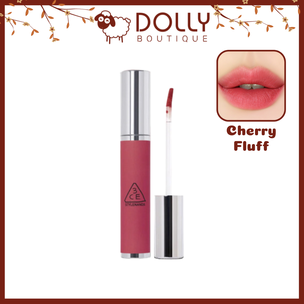 Son Kem Lì 3CE Hazy Lip Clay #Cherry Fluff ( Hồng Đất Mâm Xôi ) - 4g