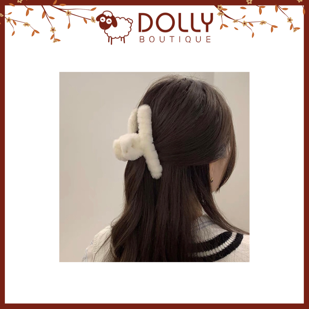 Kẹp Tóc Lông Màu Trắng