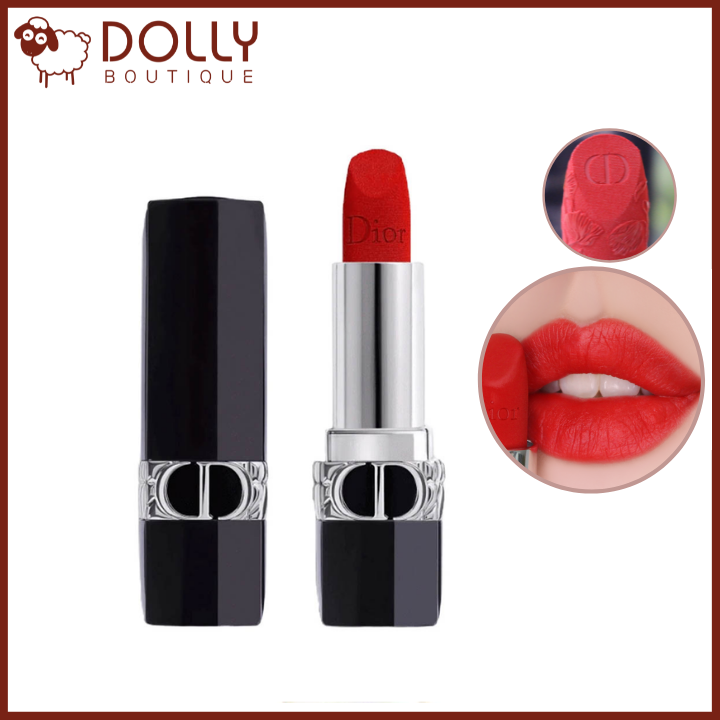 Son môi Dior 999 Matte 35g màu đỏ tươi chính hãng Pháp Vỏ đen  L101958
