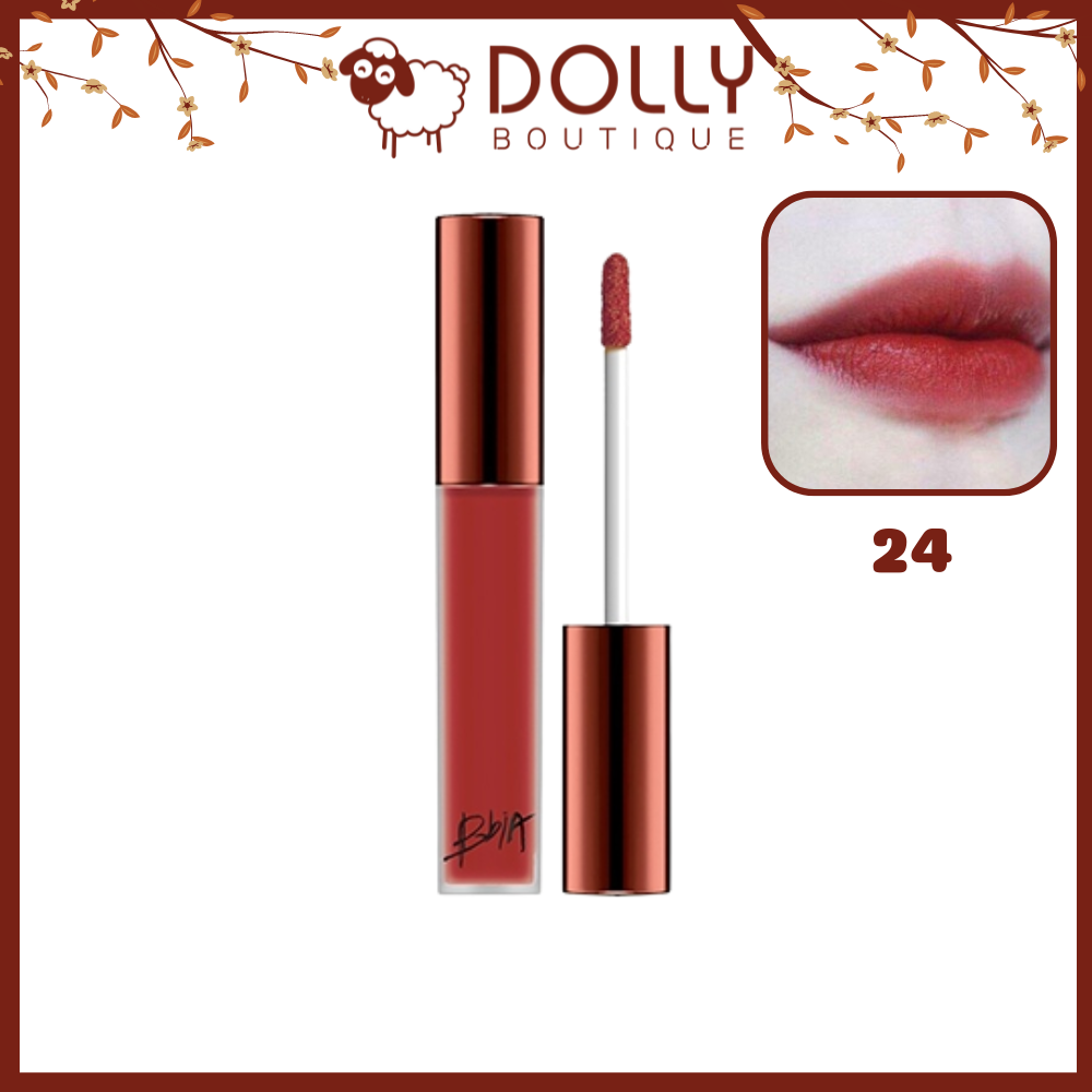 Son Kem Bbia Last Velvet Lip Tint 24 Trendy Note Đỏ Trầm Nhẹ