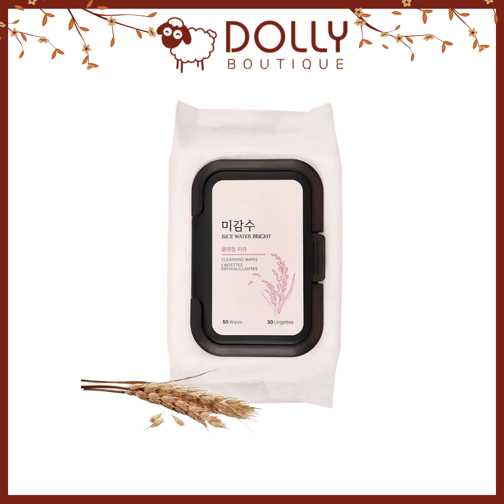 Khăn Giấy Tẩy Trang Làm Sáng Da The Face Shop Rice Water Bright Cleansing Facial Wipes- 50 Tờ NĐ