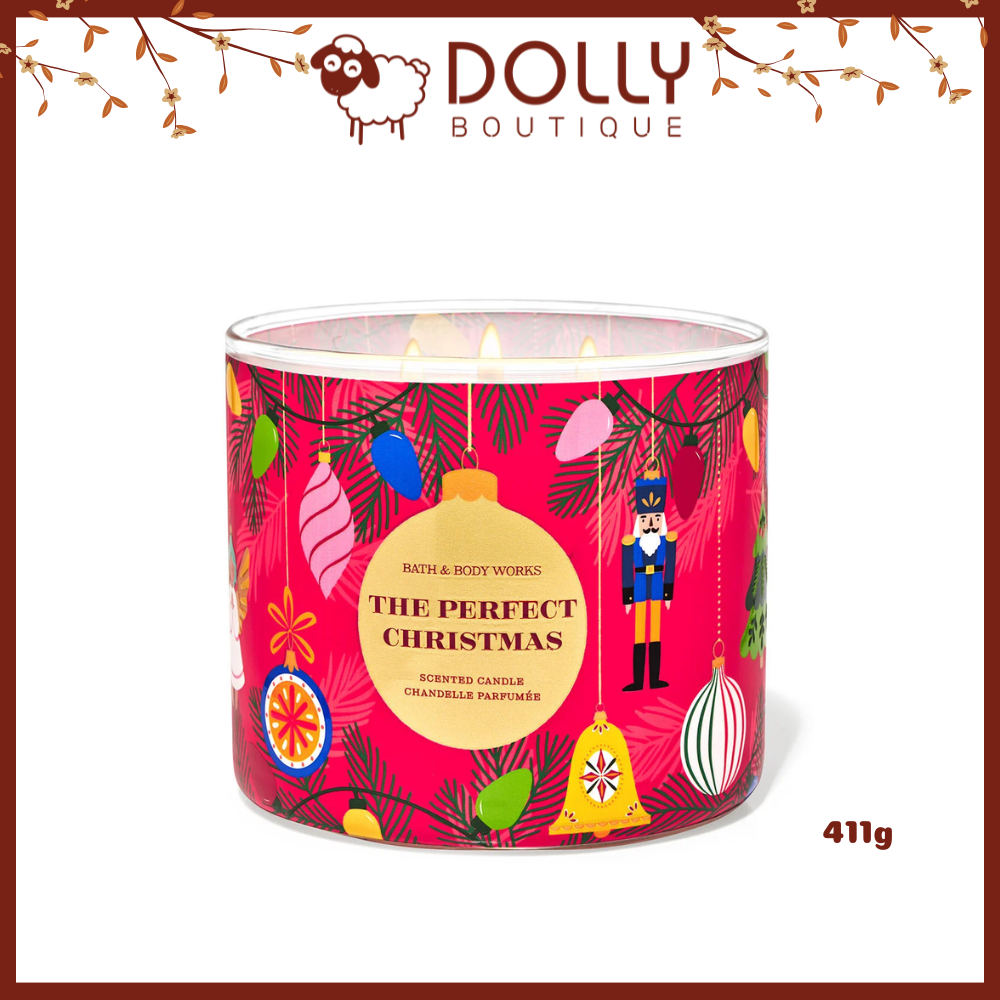 Nến Thơm 3 Bấc Bath & Body Works The Perfect Christmas 3-Wick Candle 411g
