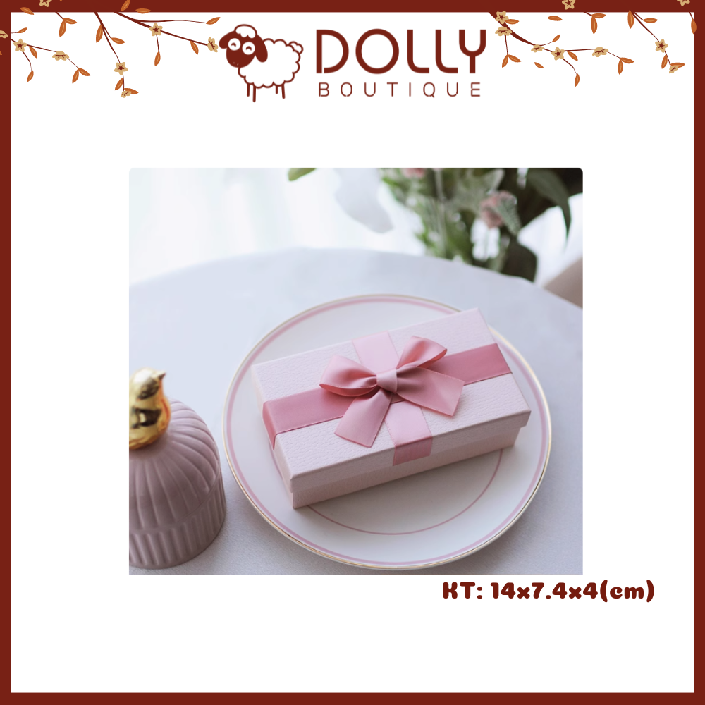 Hộp Quà Nhỏ Nơ Hồng 14*7,4*4 cm