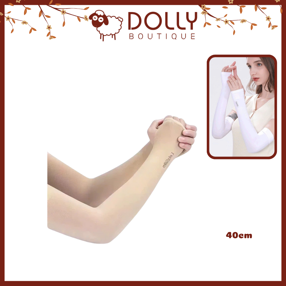 Găng Tay Chống Nắng  Chống UV Xỏ Ngón Thun Lạnh Co Giãn 4 Chiều