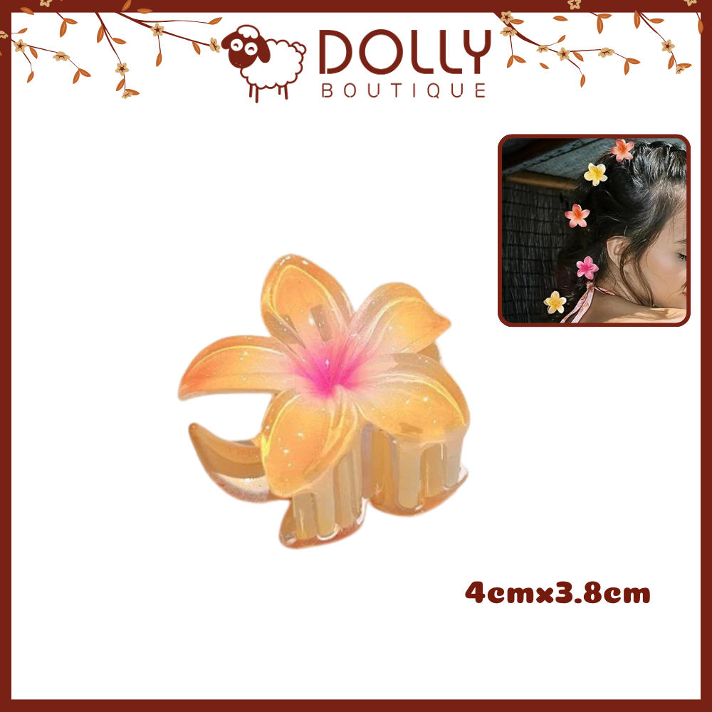 Kẹp Hoa Sứ Nhí Ombre - Hồng Cam- Có Sẵn Tại Quy Nhơn