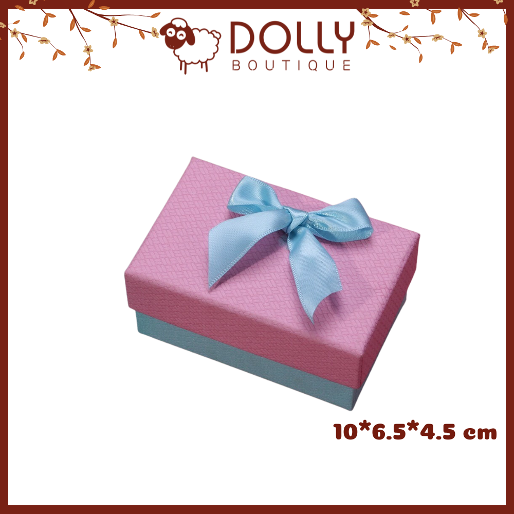 Hộp Quà Nhỏ Nắp Hồng Nơ Xanh Size Nhỏ 10*6.5*4.5 cm