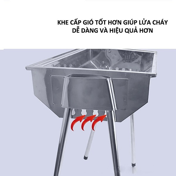 Bếp nướng than hoa ngoài trời chân cao size lớn (Bộ Full) cao cấp K169