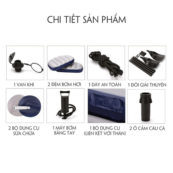 Thuyền hơi, xuồng hơi, Thuyền du lịch câu cá, dã ngoại Intime 2021