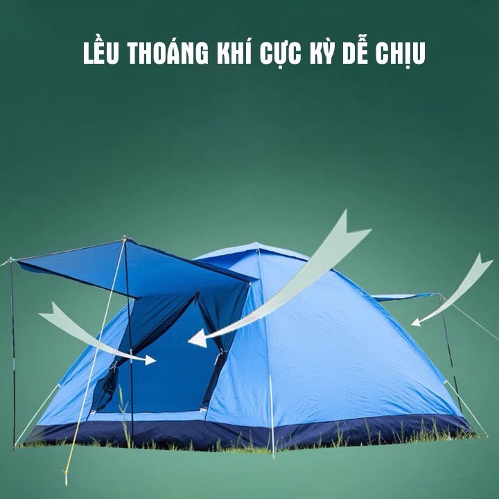 Lều dã ngoại tự bung có 2 mái hiên che cho 3-4 người ( 200 x 200 x 135cm) K103