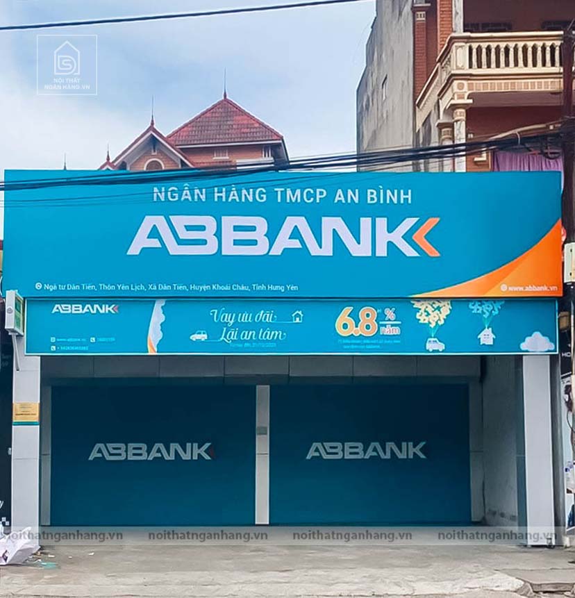 Biển bảng quảng cáo theo tiêu chuẩn vật liệu 3M phòng giao dịch Abbank Khoái Châu