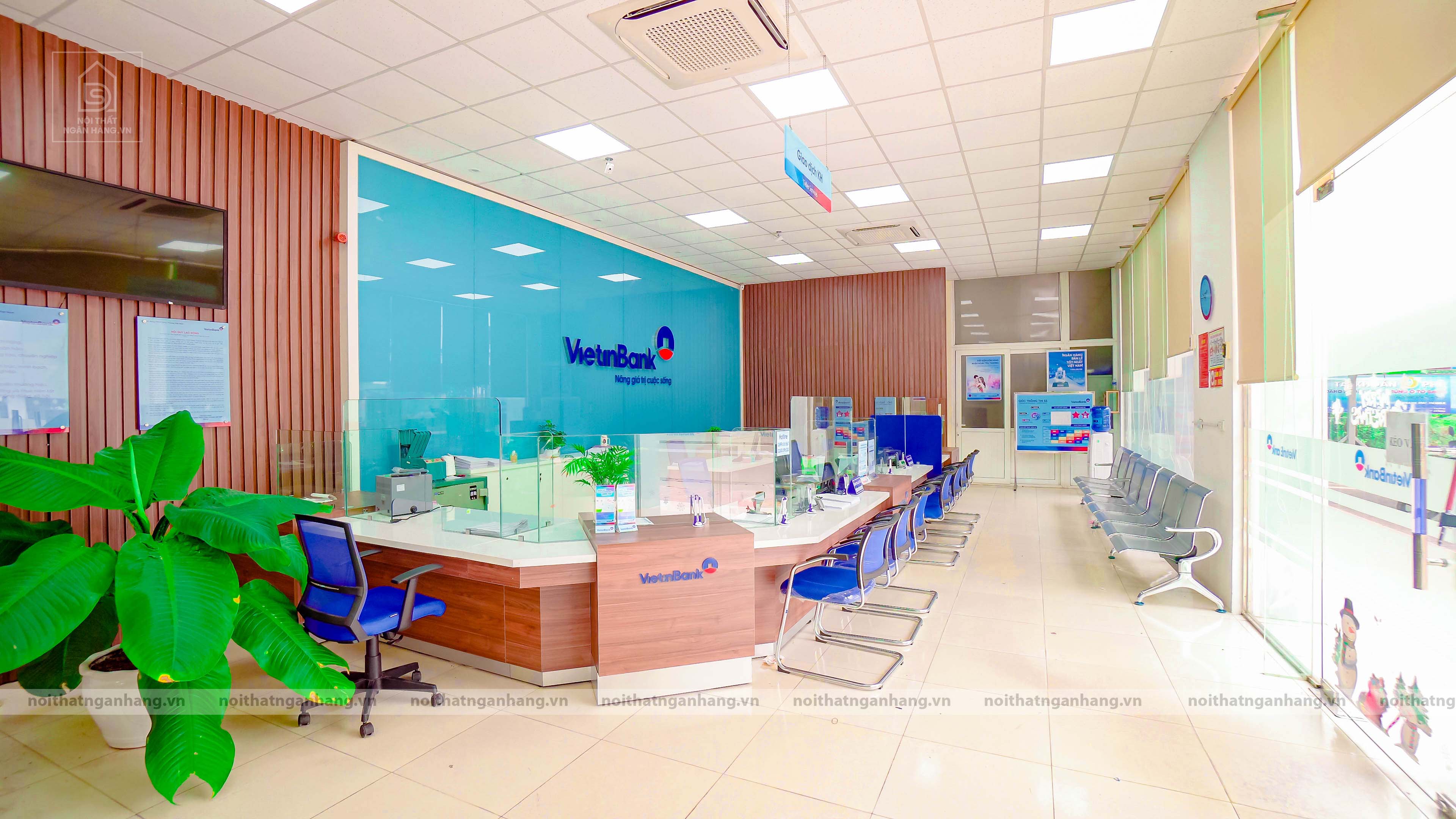 Nội thất, biển bảng quảng cáo theo tiêu chuẩn vật liệu 3M phòng giao dịch Vietinbank Hưng Nguyên Nghệ An