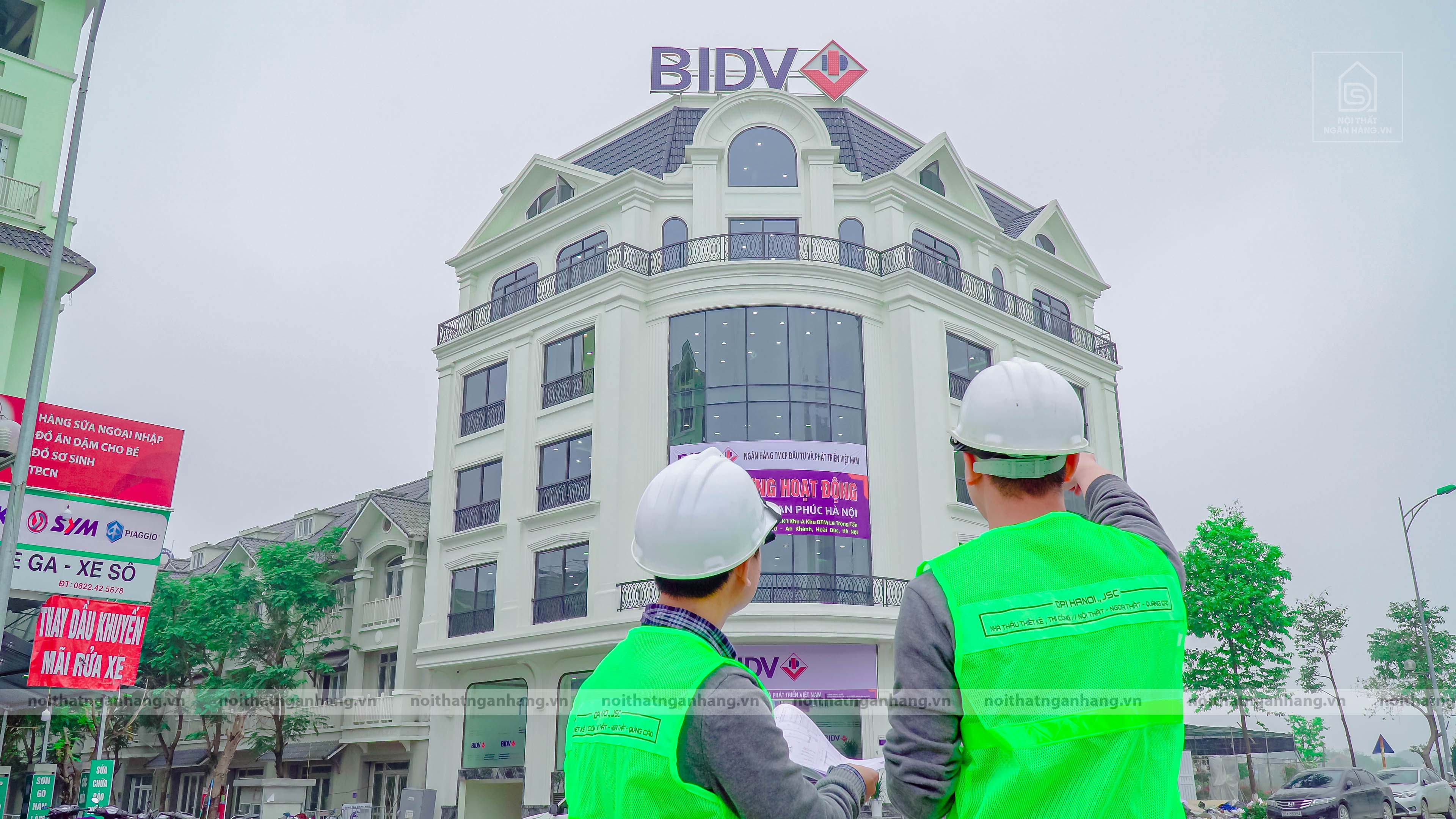 Nội thất, biển bảng quảng cáo theo tiêu chuẩn vật liệu 3M Chi nhánh BIDV Thạch Thất