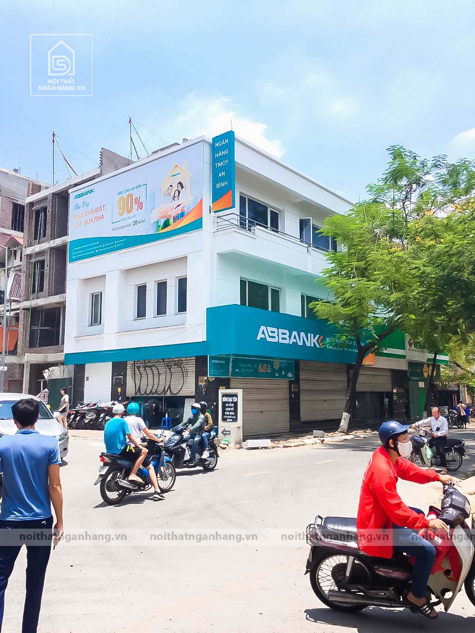Biển bảng quảng cáo  theo tiêu chuẩn vật liệu 3M phòng giao dịch Abbank Đội Cấn