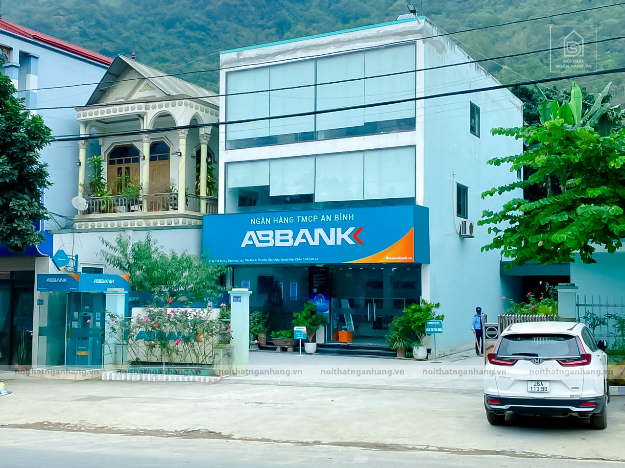 Biển bảng quảng cáo theo tiêu chuẩn vật liệu 3M phòng giao dịch Abbank Mộc Châu