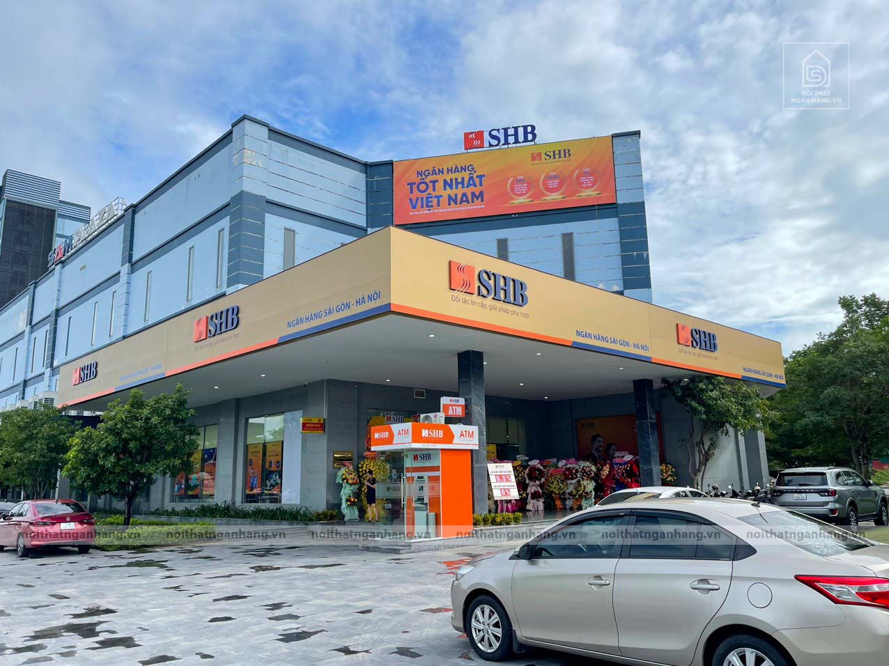 Biển bảng quảng cáo nhận diện thương hiệu theo tiêu chuẩn vật liệu 3M Chi nhánh SHB Quảng Bình