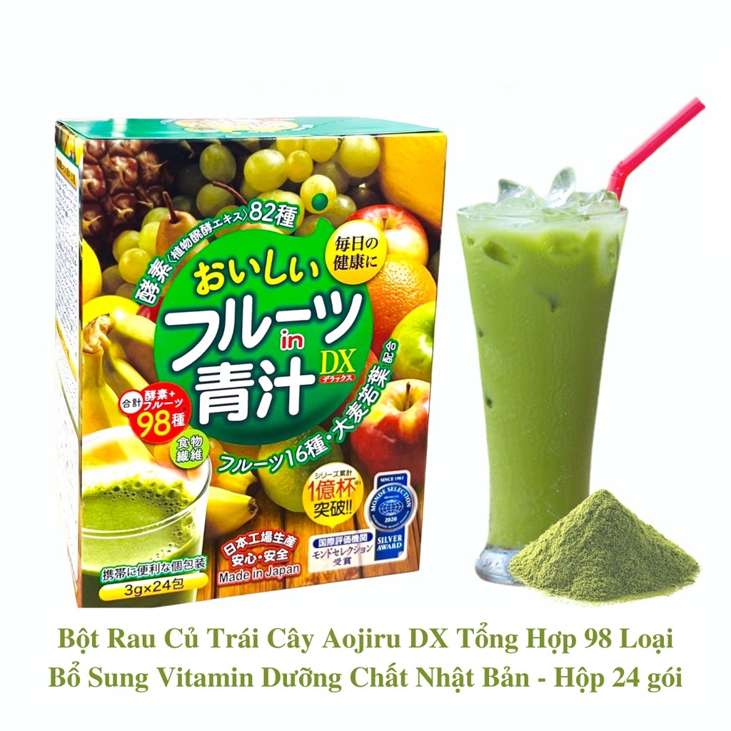 BỘT RAU CỦ TRÁI CÂY AOJIRU DX TỔNG HỢP 98 LOẠI 24 GÓI Daddy Mart