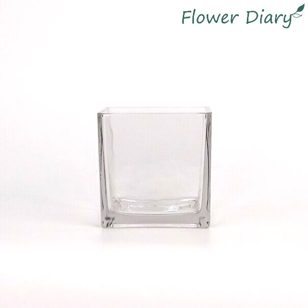 Bình cắm hoa thuỷ tinh trụ vuông 10x10cm