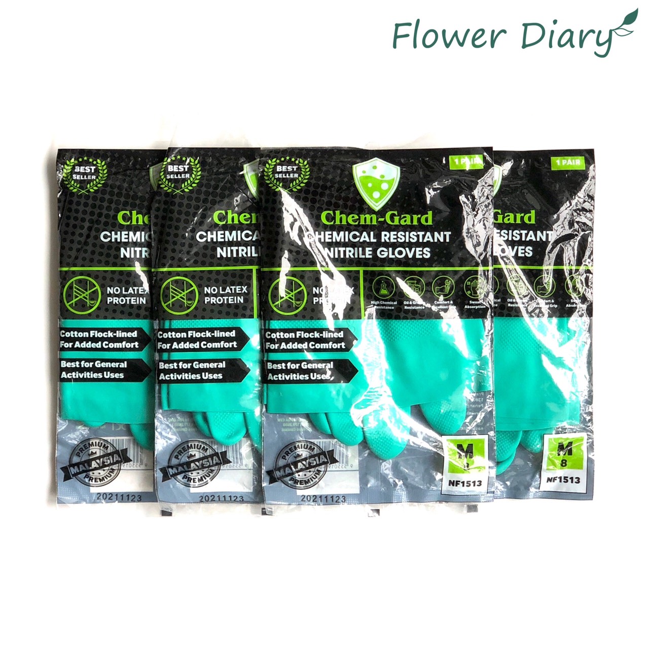 Găng tay cao su xanh