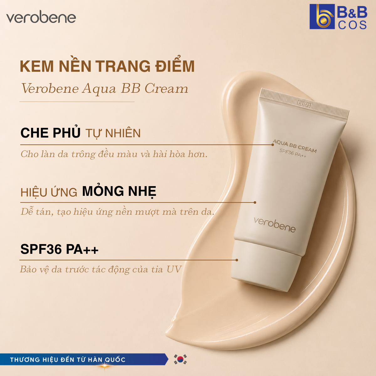 VEROBENE AQUA BB CREAM – GIẢI PHÁP CHO LỚP NỀN TỰ NHIÊN VÀ CHỈN CHU MỖI NGÀY