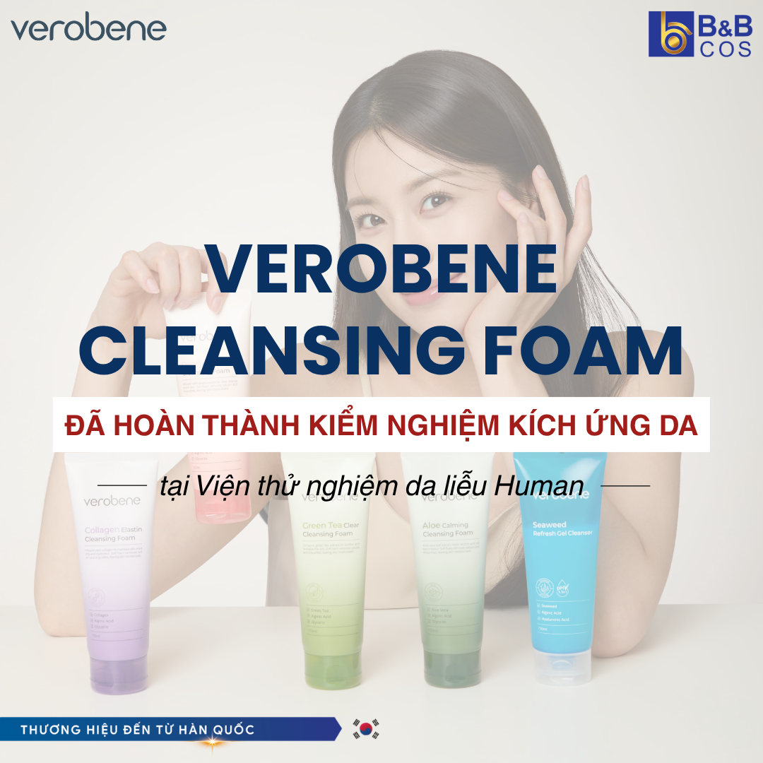 VEROBENE CLEANSING FOAM: HOÀN THÀNH KIỂM NGHIỆM KÍCH ỨNG DA TẠI HÀN QUỐC