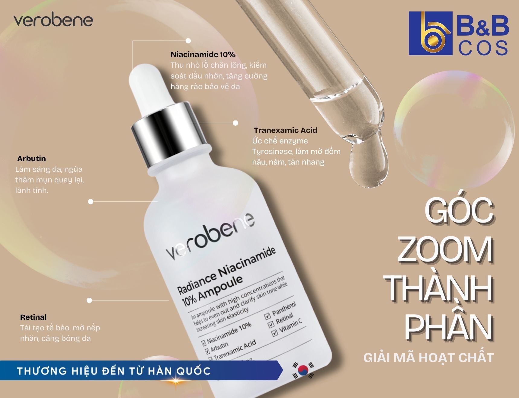 GÓC ZOOM THÀNH PHẦN – GIẢI MÃ HOẠT CHẤT - Radiance Niacinamide 10% Ampoule