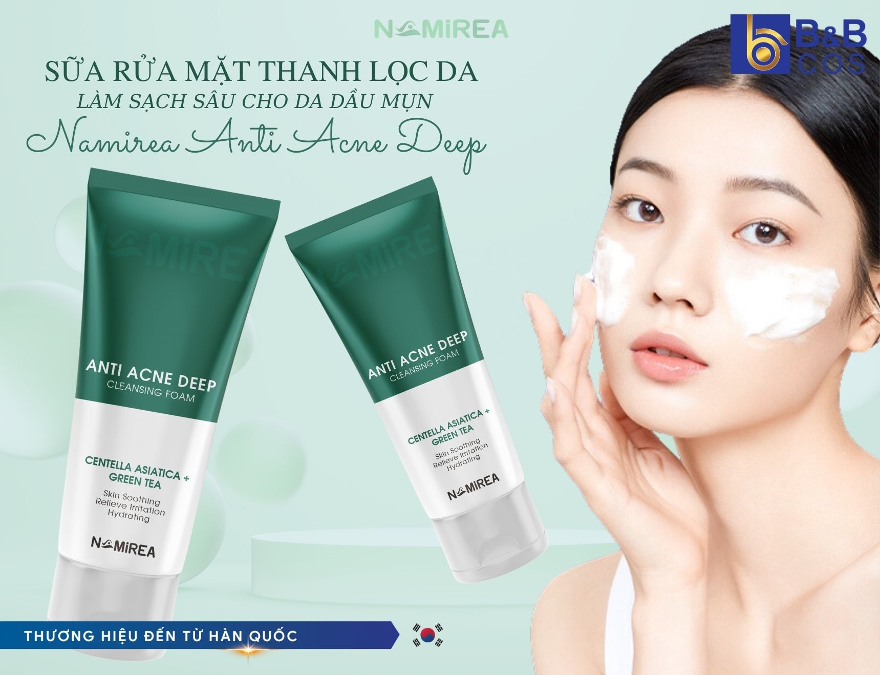 Namirea Anti Acne Deep – Sữa Rửa Mặt Thanh Lọc Da, Giải Pháp Vàng Cho Da Dầu Mụn