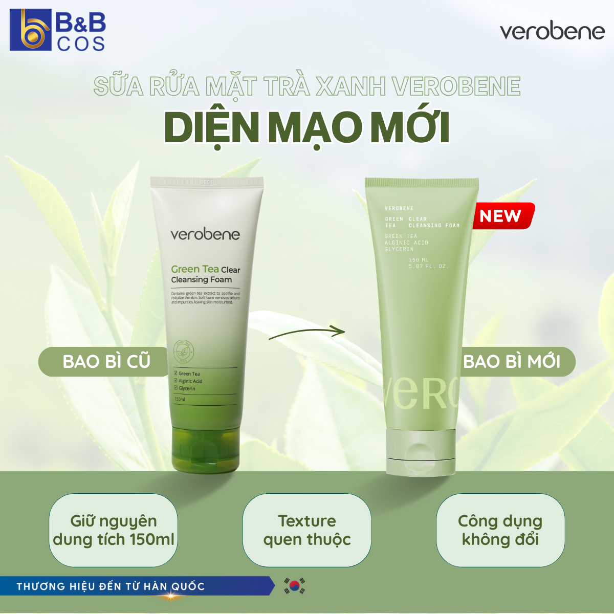 THÔNG BÁO THAY ĐỔI BAO BÌ BỘ SẢN PHẨM TRÀ XANH VEROBENE