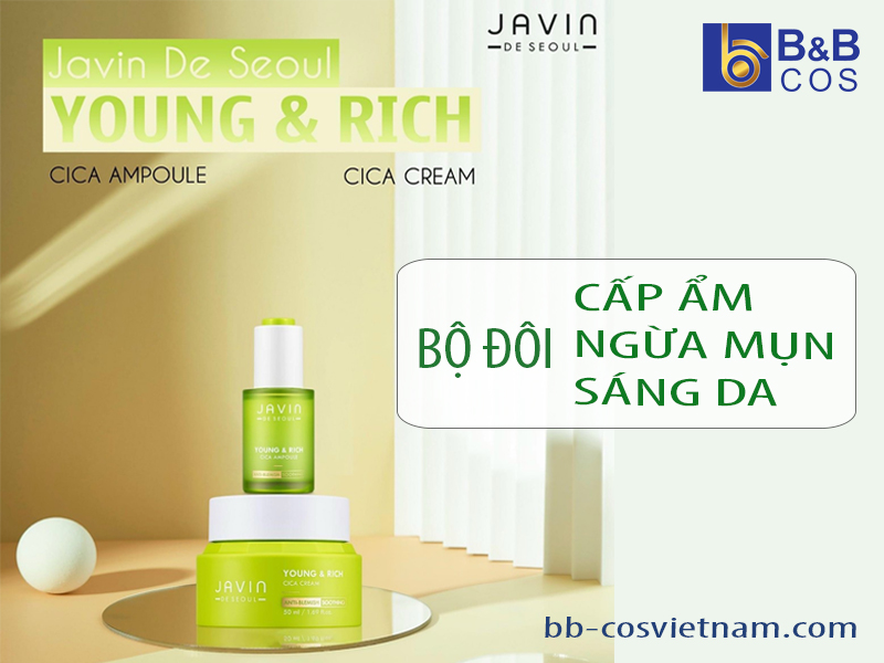 BỘ ĐÔI CẤP ẨM , NGỪA MỤN , SÁNG DA YOUNG & RICH CICA JAVIN DE SEOUL