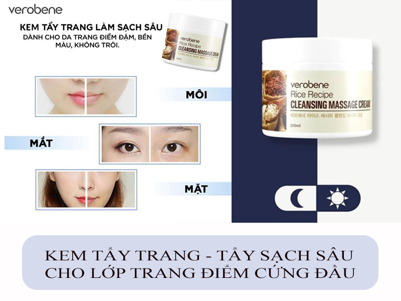 KEM TẨY TRANG LÀM SẠCH SÂU - TRỢ THỦ CHO CÔ NÀNG MAKEUP ĐẬM , BỀN MÀU KHÔNG TRÔI