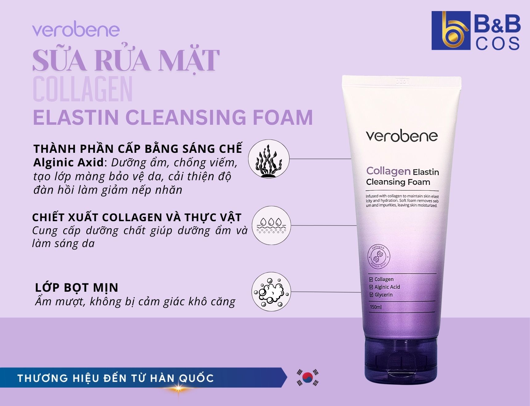 GIẢI PHÁP TRẺ HÓA LÀN DA - SỮA RỬA MẶT COLLAGEN ELASTIN CLEANSING FOAM (MẪU MỚI)