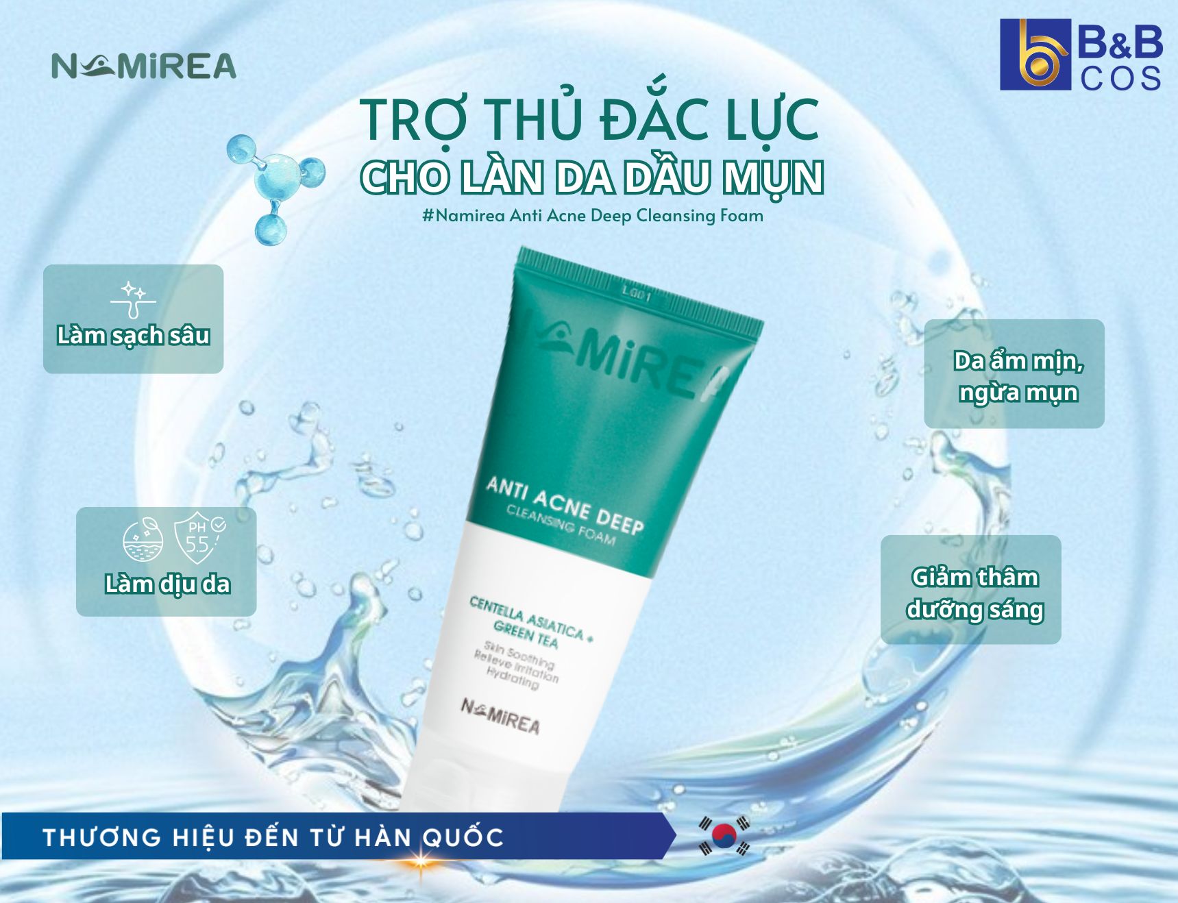 Đánh Bay Nỗi Lo Da Dầu Mụn Với Namirea Anti Acne Deep Cleansing Foam: Trợ Thủ Đắc Lực Từ Hàn Quốc!