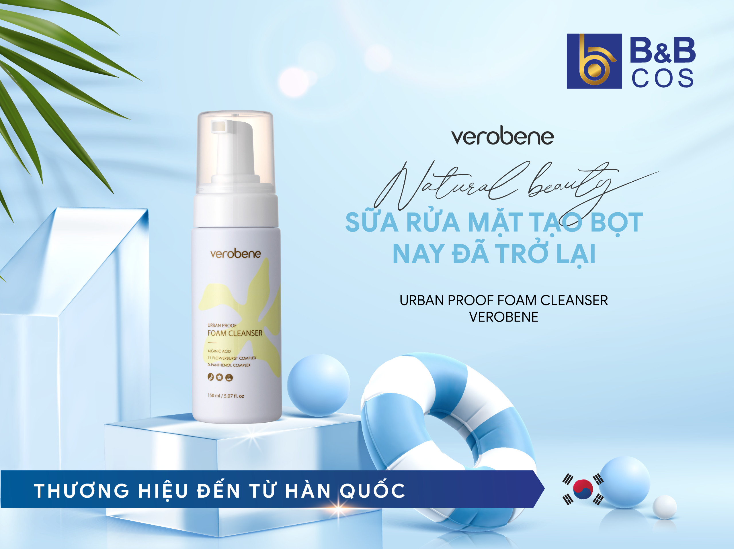 Sữa Rửa Mặt Tạo Bọt Nổi Bật - URBAN PROOF FOAM CLEANSER VEROBENE - Nay Đã Trở Lại Hoàn Thiện Hơn!