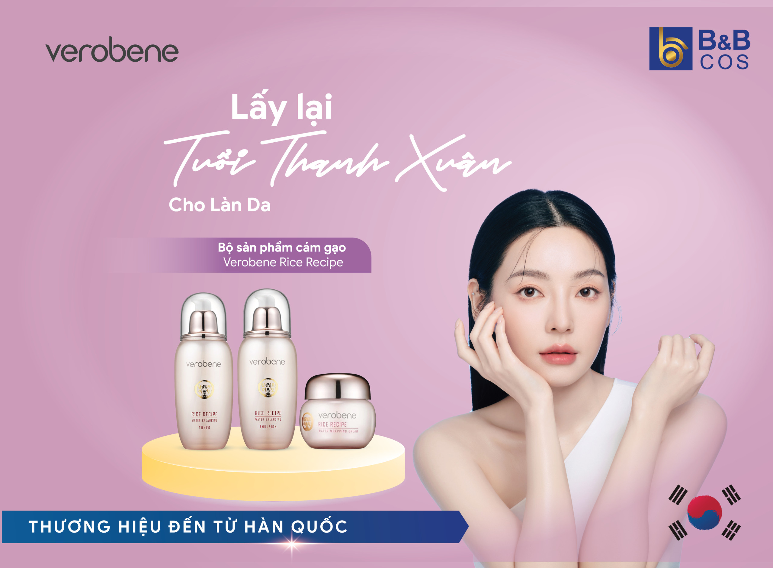 Bí quyết lấy lại tuổi thanh xuân cho làn da cùng Bộ sản phẩm Cám Gạo Verobene Rice RecipE