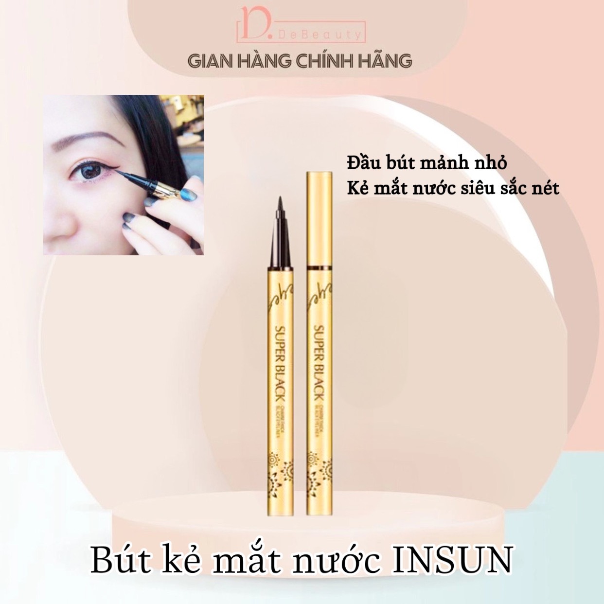 Insun Eyeliner, sản phẩm chính hãng đến từ Hàn Quốc giúp bạn tạo nên đường viền mắt tuyệt đẹp mà không hề bị lem hay bay màu. Hãy xem ảnh liên quan để khám phá vẻ đẹp của bút kẻ mắt Insun Eyeliner.