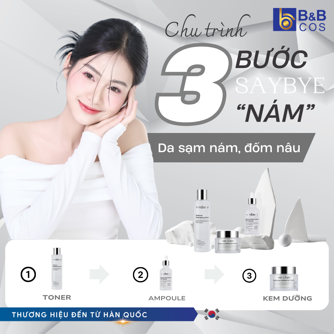 TONER DƯỠNG TRẮNG, ỨC CHẾ SẮC TỐ NÁM VEROBENE RADIANCE BRIGHT TONER 150ML
