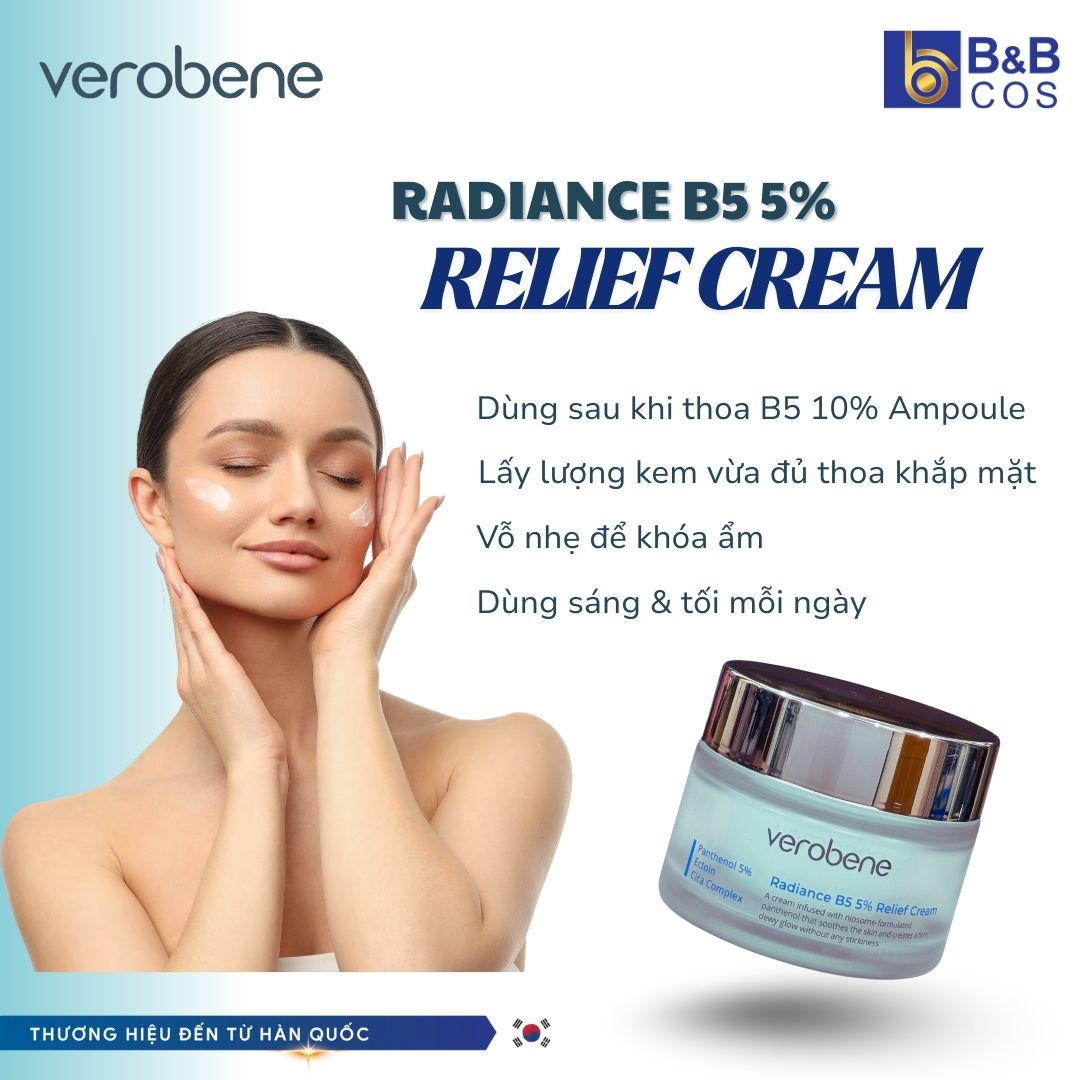KEM DƯỠNG ẨM HỖ TRỢ PHỤC HỒI DA VEROBENE RADIANCE B5 5% RELIEF CREAM 50ML