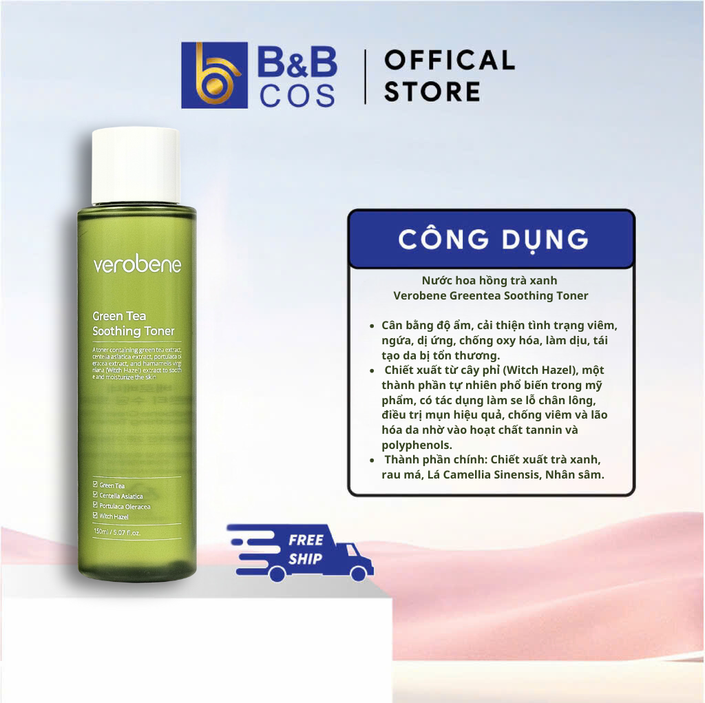 Nước hoa hồng trà xanh Verobene - CHÍNH HÃNG HÀN QUỐC (Mẫu Mới)