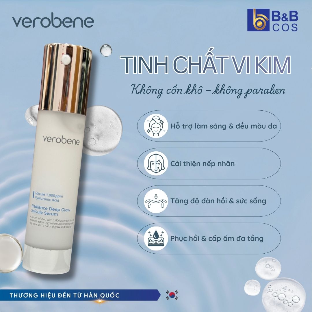 TINH CHẤT VI KIM PHỤC HỒI VÀ CỦNG CỐ HÀNG RÀO DA VEROBENE DEEP GLOW SPICULE SERUM 50ML