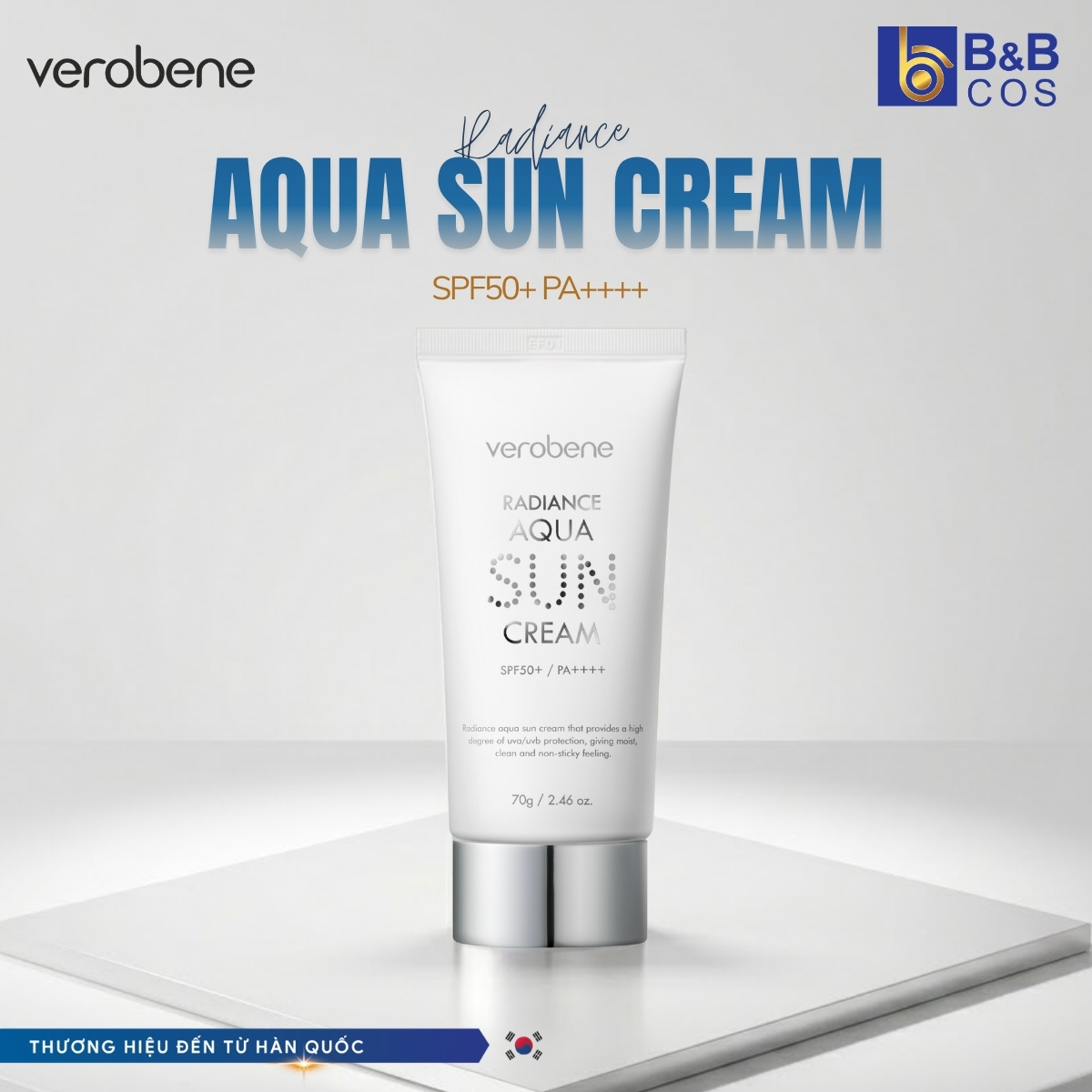 KEM CHỐNG NẮNG TRANG ĐIỂM VEROBENE RADIANCE AQUA SUN CREAM 70G