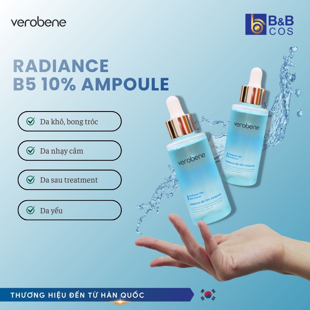 TINH CHẤT PHỤC HỒI VÀ CẤP ẨM CHO DA VEROBENE RADIANCE B5 10% AMPOULE 100ML