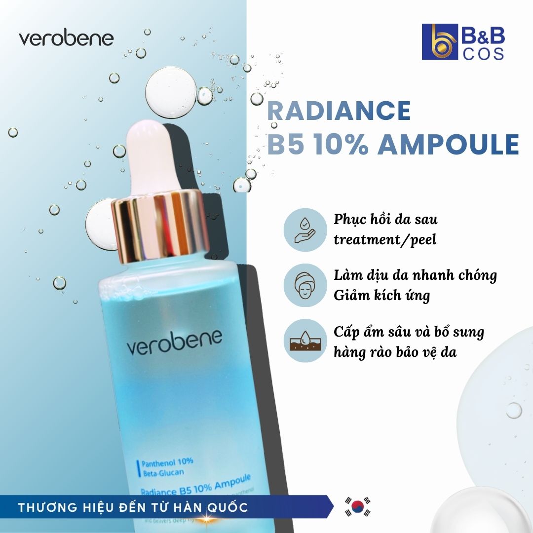 TINH CHẤT PHỤC HỒI VÀ CẤP ẨM CHO DA VEROBENE RADIANCE B5 10% AMPOULE 100ML