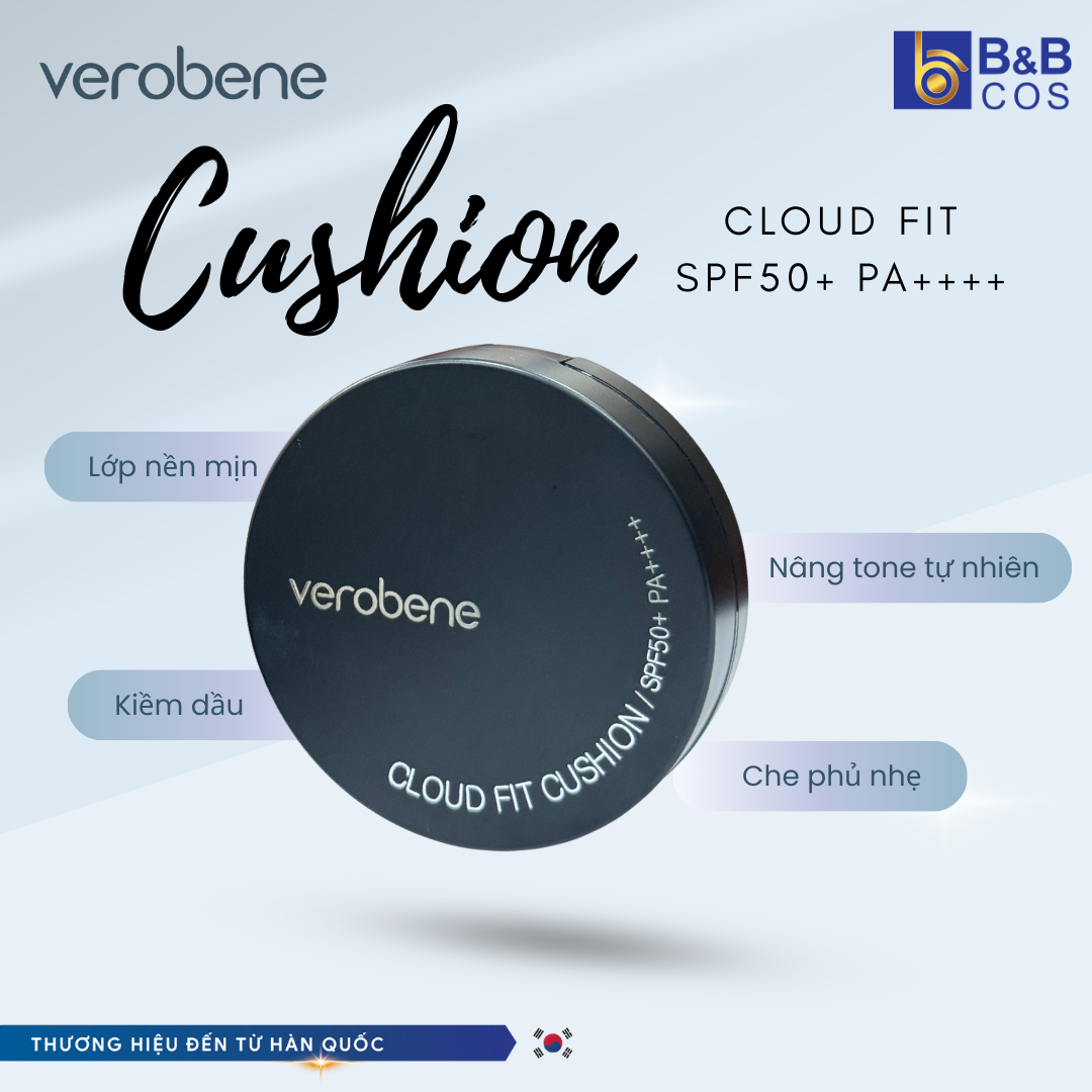 PHẤN NƯỚC TRANG ĐIỂM HÀN QUỐC LỚP NỀN MỊN TỰ NHIÊN, MỎNG NHẸ, CLOUD FIT CUSHION SPF50+ PA++++