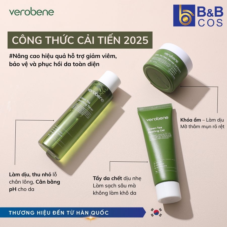 Nước hoa hồng trà xanh Verobene - CHÍNH HÃNG HÀN QUỐC (Mẫu Mới)