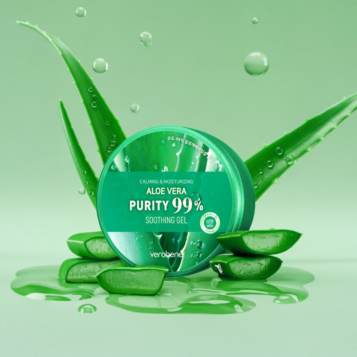 GEL DƯỠNG ẨM NHA ĐAM VEROBENE ALOE VERA SOOTHING GEL HÀN QUỐC 300ML