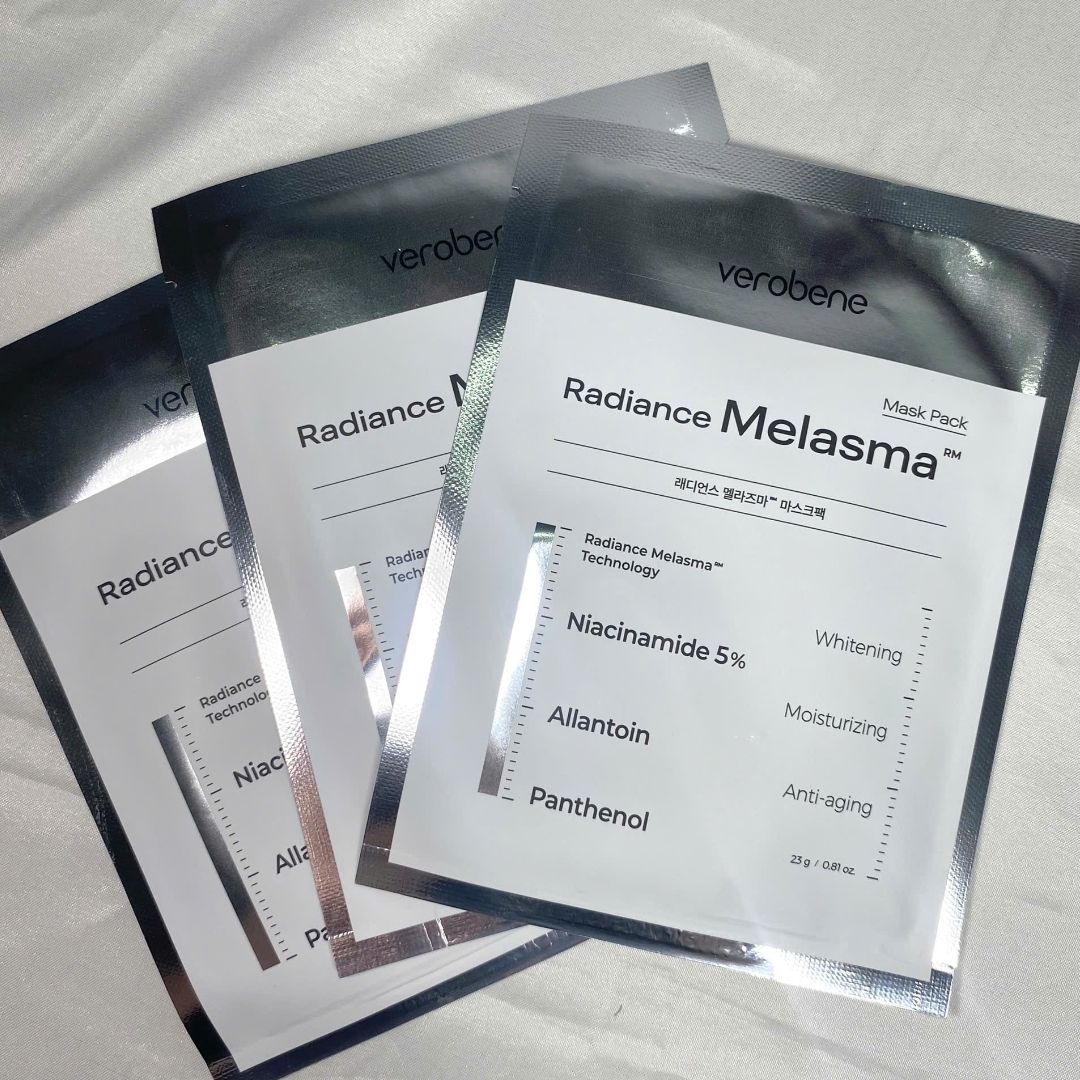 [1 GÓI 10 MIẾNG] MẶT NẠ CẤP ẨM VÀ DƯỠNG TRẮNG DA VEROBENE RADIANCE MELASMA MASK PACK 23g