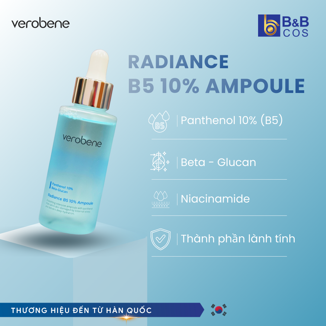 TINH CHẤT PHỤC HỒI VÀ CẤP ẨM CHO DA VEROBENE RADIANCE B5 10% AMPOULE 100ML